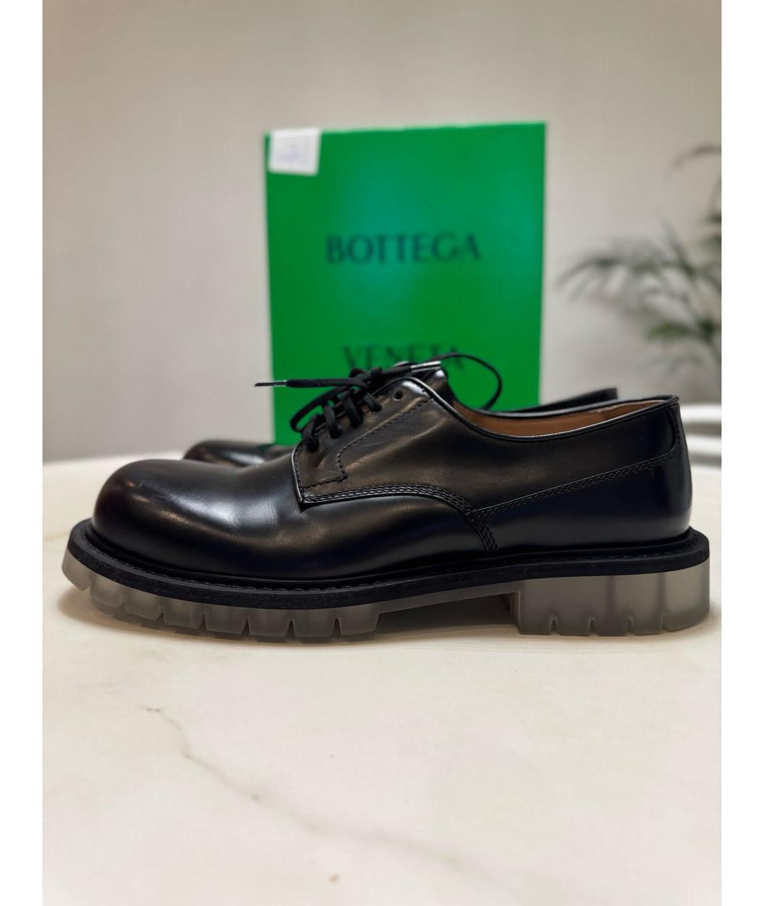 BOTTEGA VENETA Черные кожаные низкие ботинки, фото 5