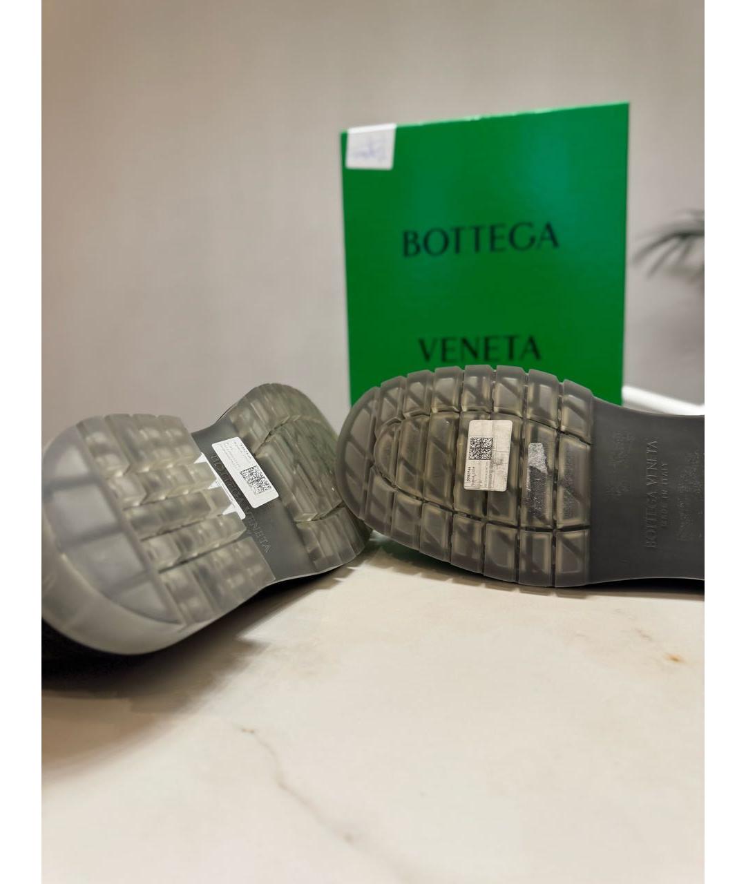 BOTTEGA VENETA Черные кожаные низкие ботинки, фото 7