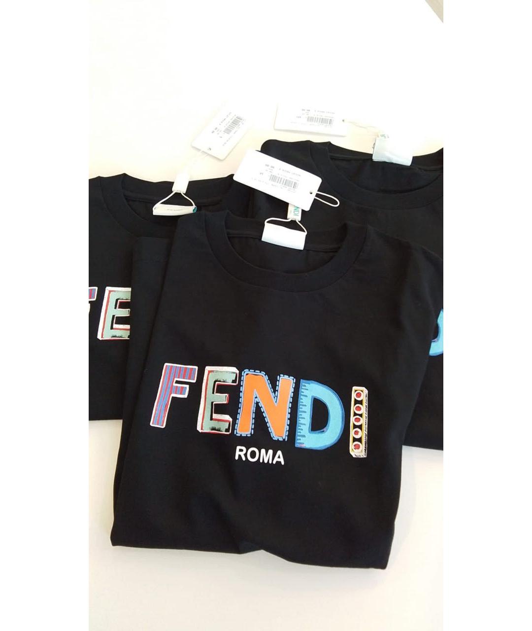 FENDI KIDS Черный хлопковый детская футболка / топ, фото 2