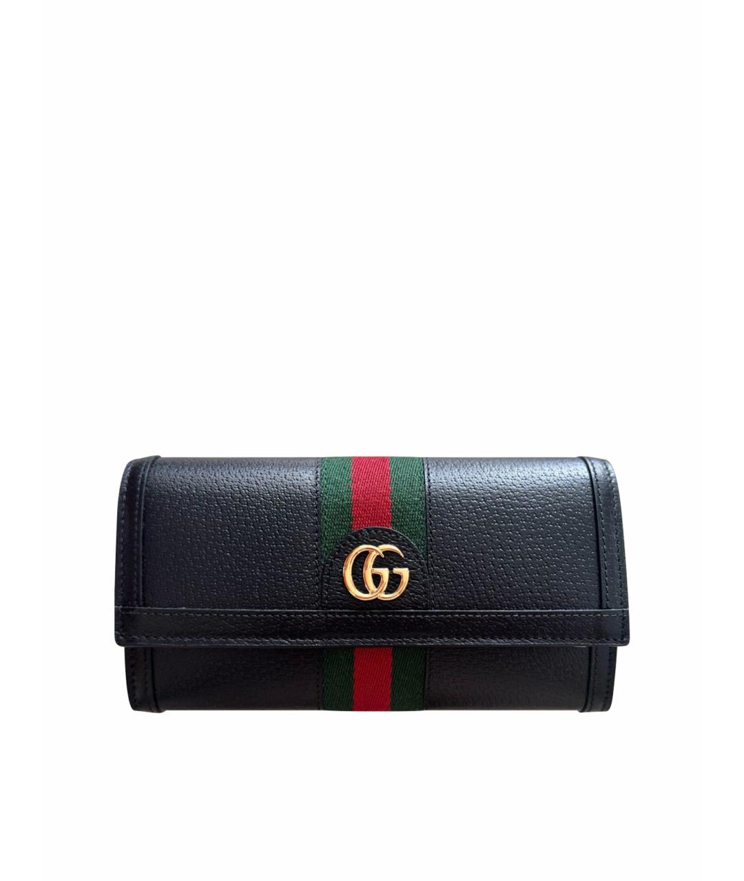 GUCCI Черный кожаный кошелек, фото 1