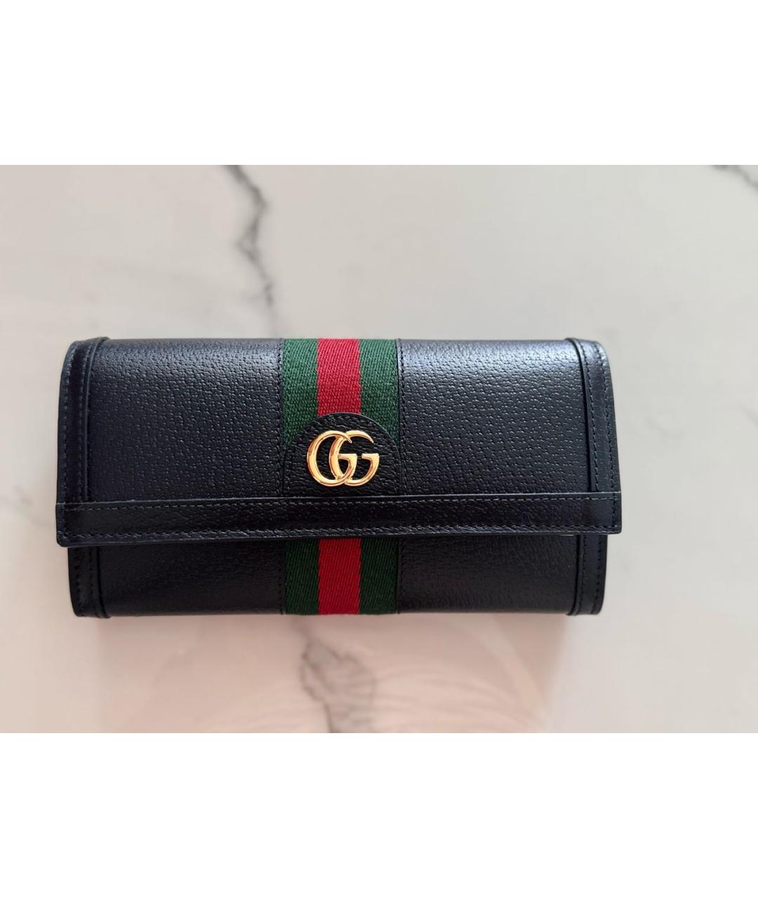 GUCCI Черный кожаный кошелек, фото 6