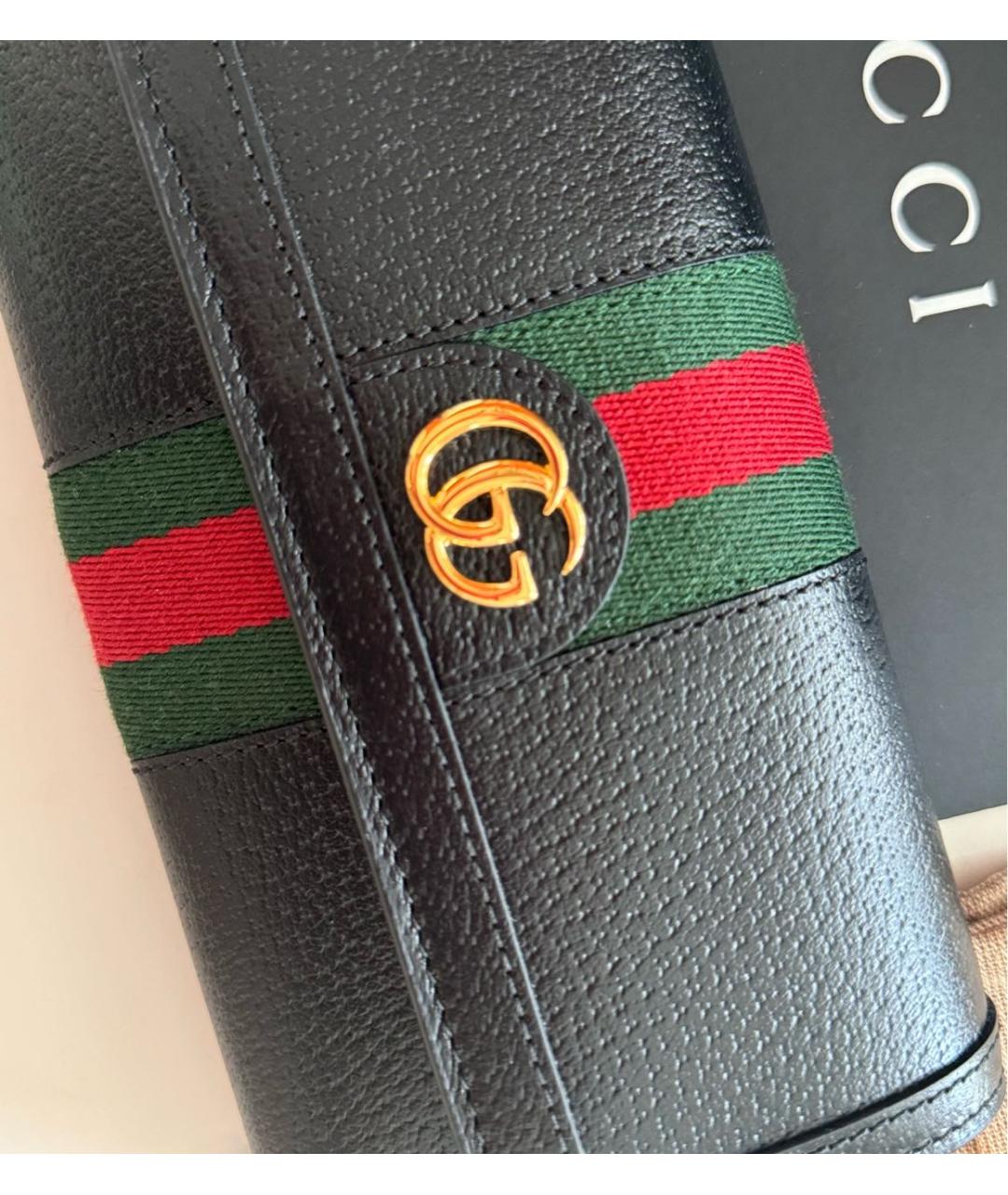 GUCCI Черный кожаный кошелек, фото 5