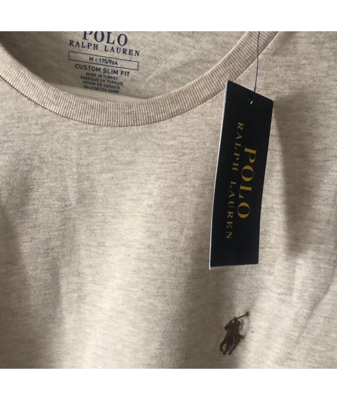 POLO RALPH LAUREN Серая хлопковая футболка, фото 4