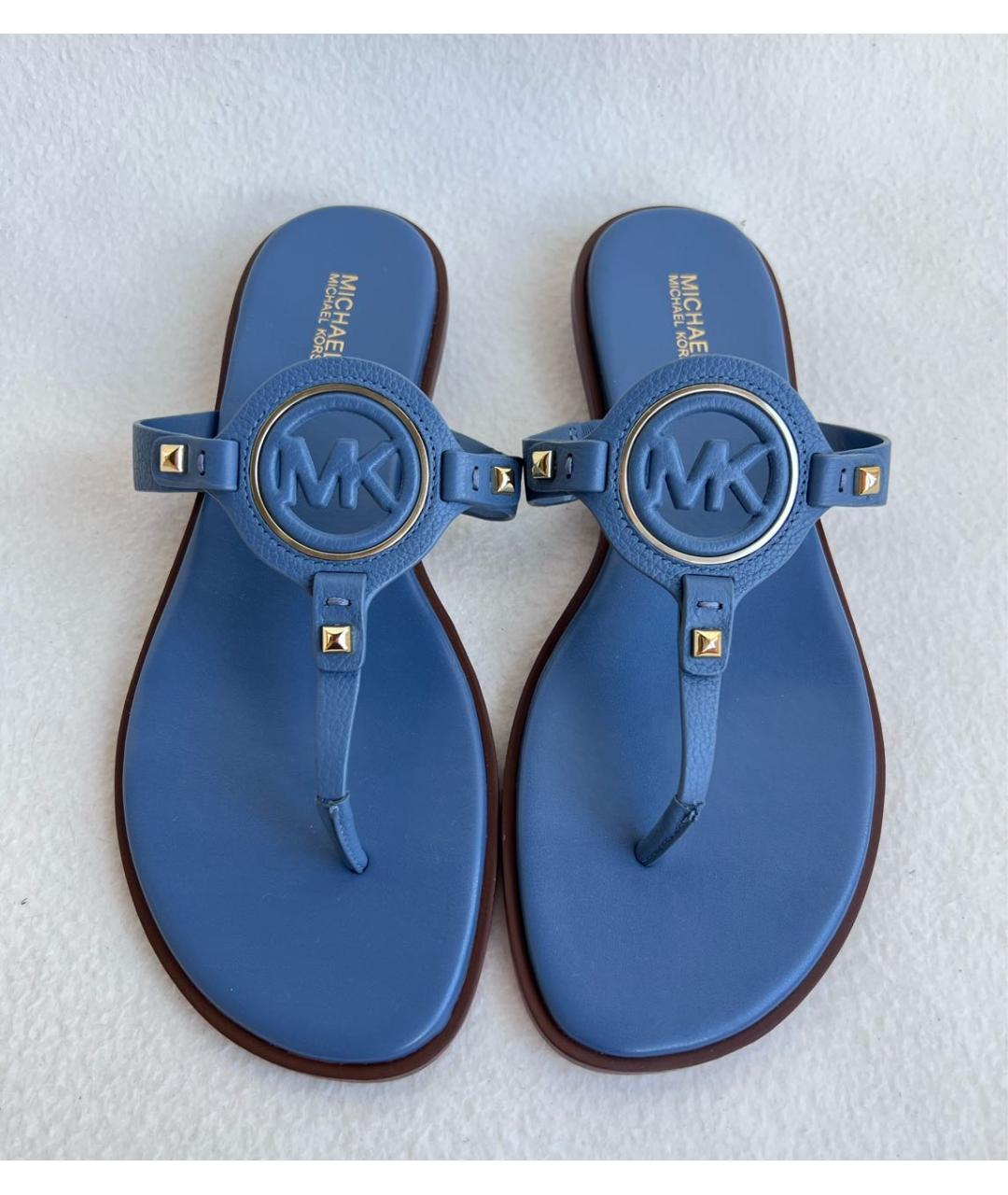 MICHAEL MICHAEL KORS Синие кожаные босоножки, фото 3