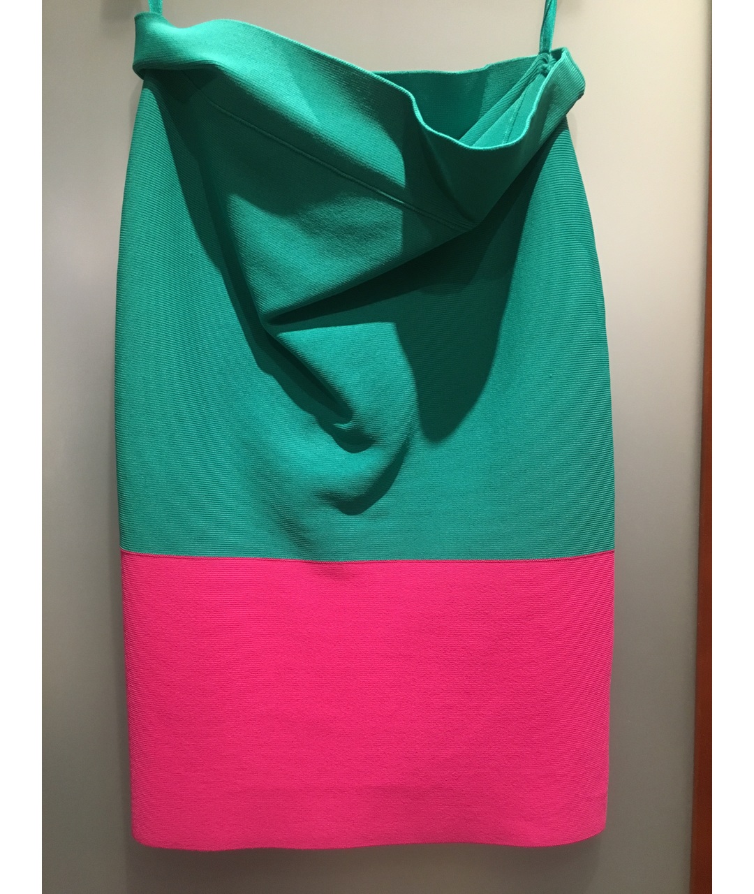 BCBG MAXAZRIA Зеленая хлопко-эластановая юбка мини, фото 3