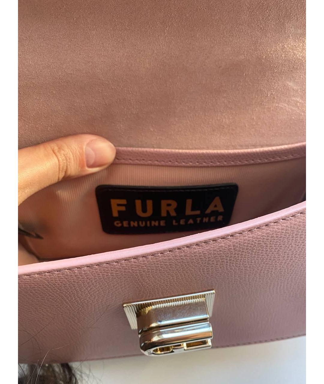 FURLA Розовая кожаная сумка через плечо, фото 6