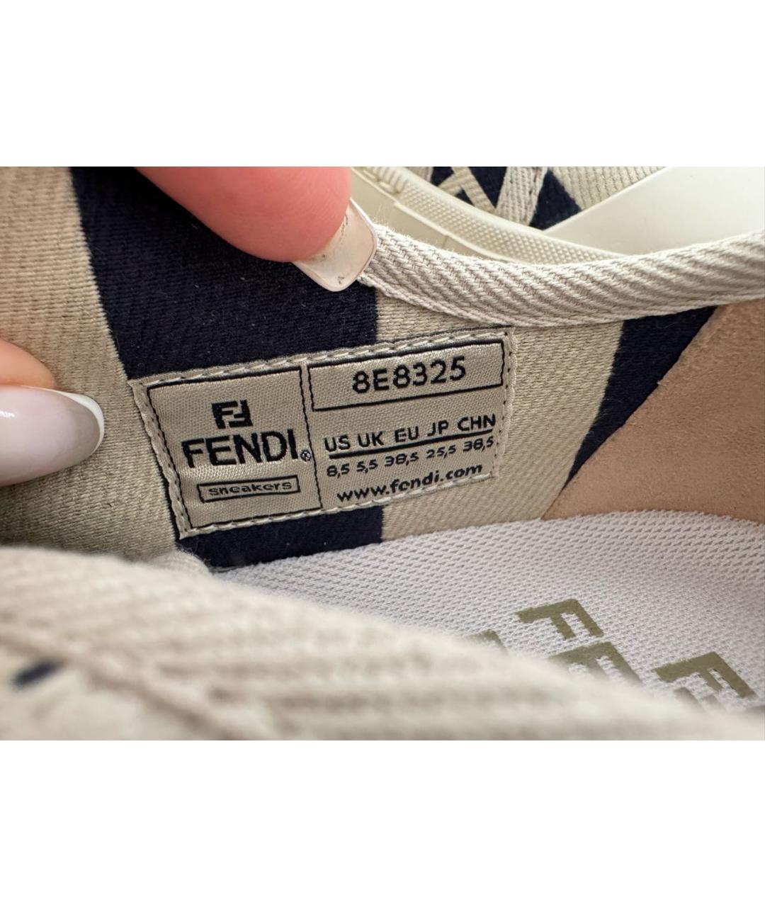 FENDI Темно-синие текстильные кеды, фото 5