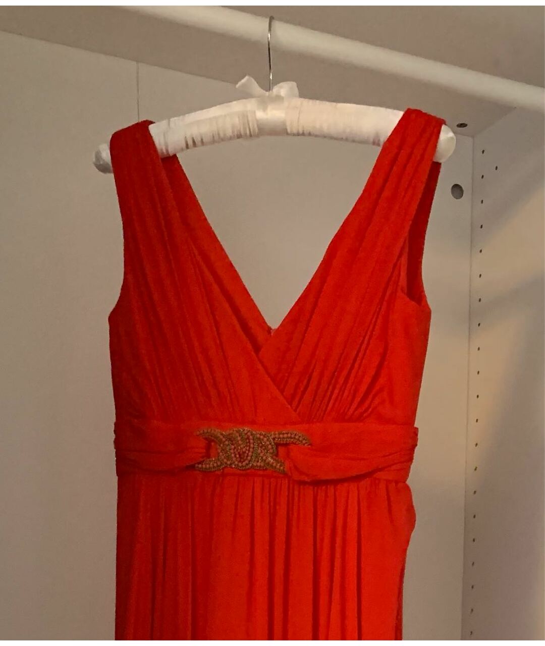 BADGLEY MISCHKA Красное шелковое вечернее платье, фото 3