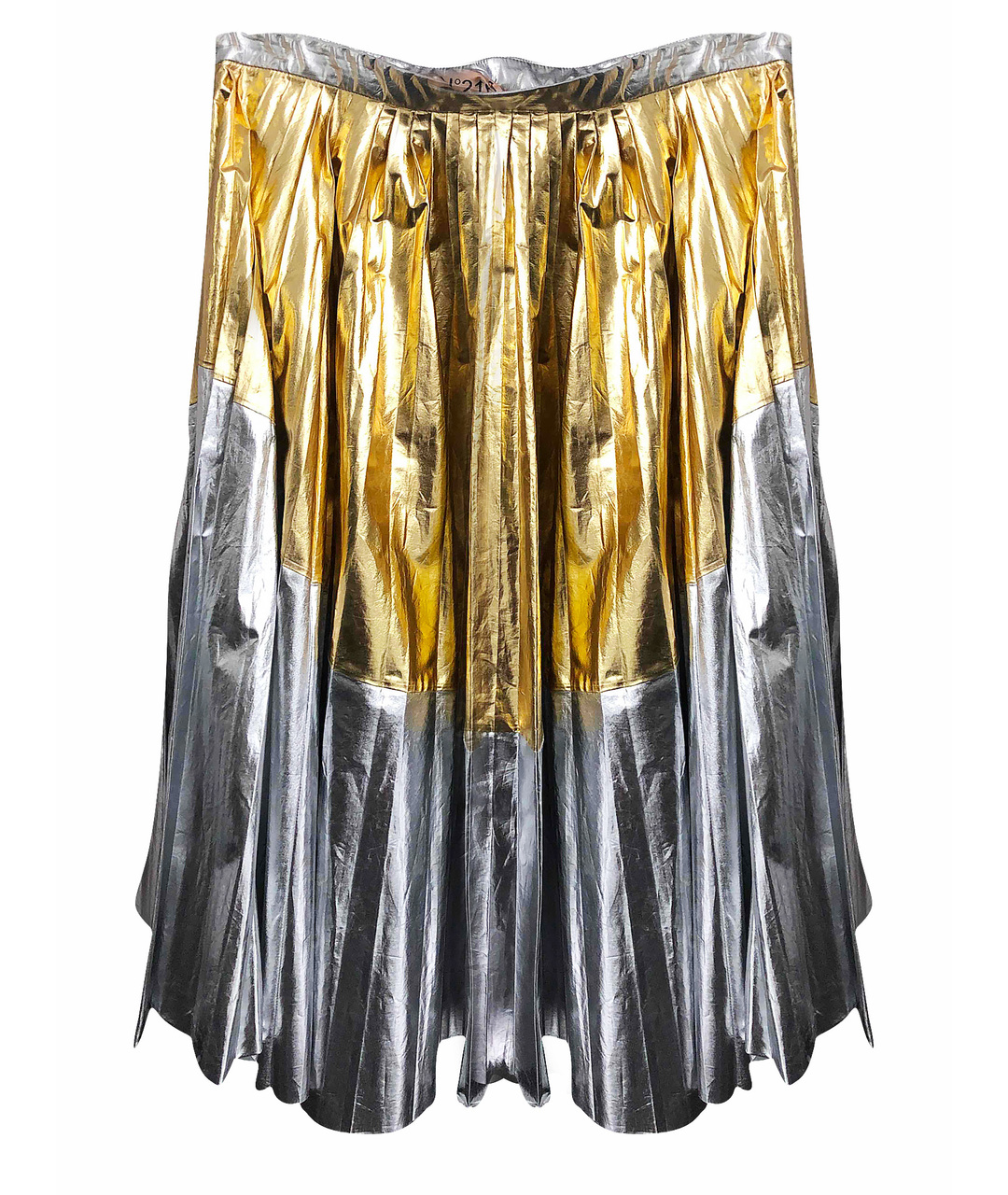 NO. 21 Серебряная хлопковая юбка миди, фото 1