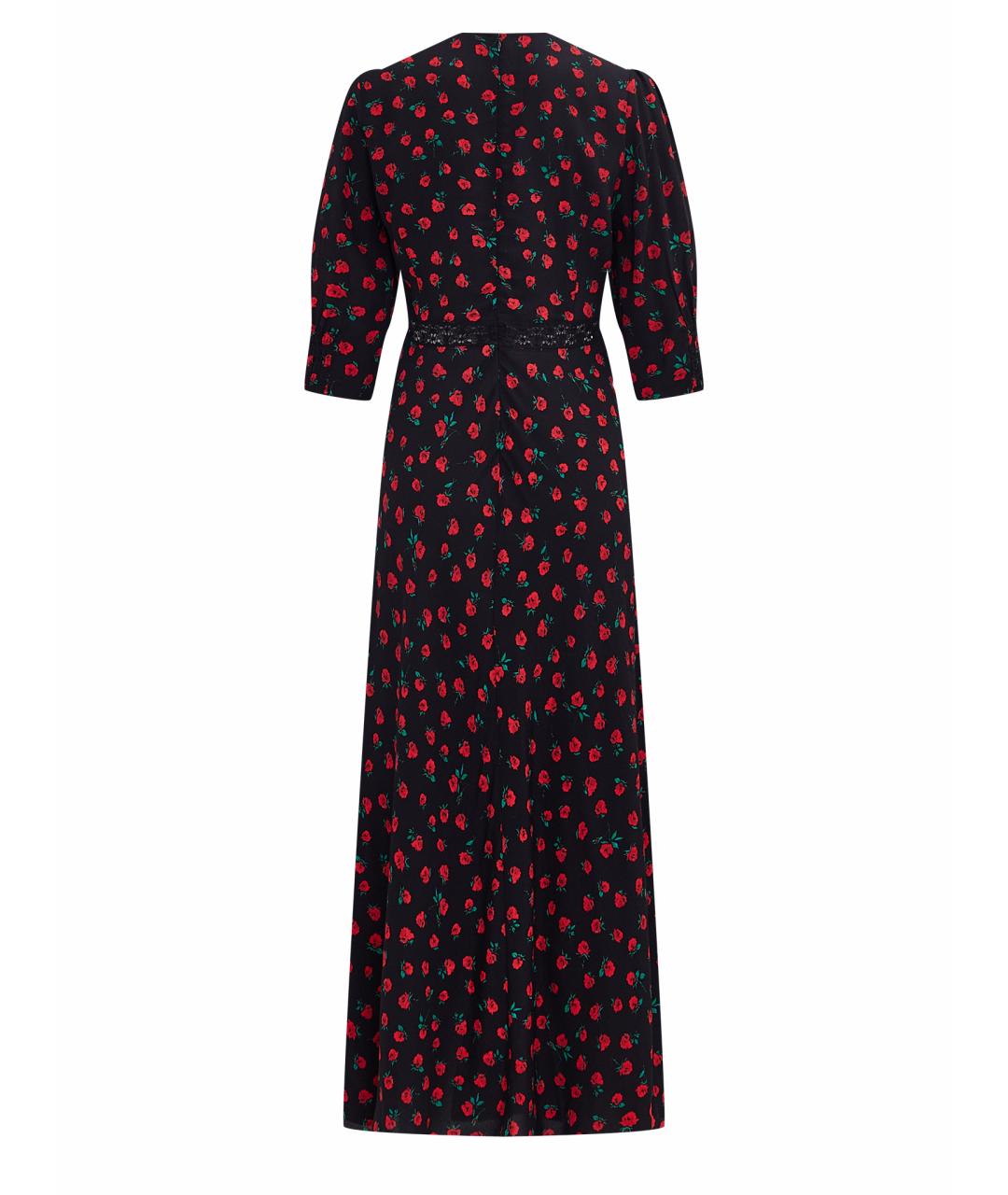 RIXO Черное вискозное повседневное платье, фото 2