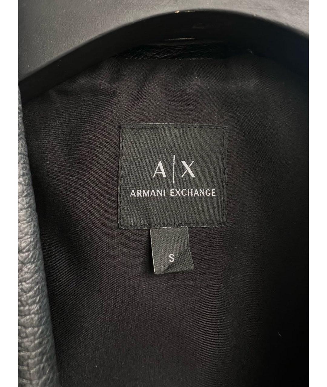 ARMANI EXCHANGE Черная кожаная куртка, фото 3