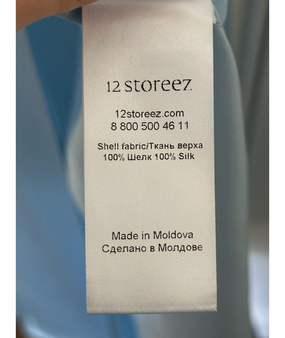 12 STOREEZ Голубое шелковое повседневное платье, фото 7