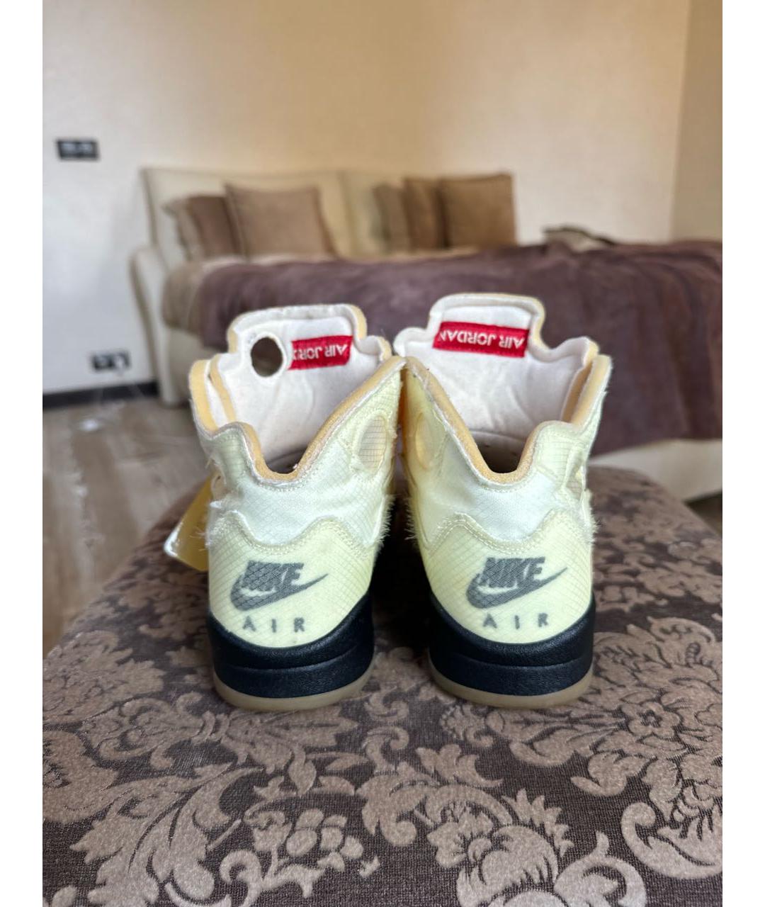 NIKE X OFF-WHITE Бежевые высокие кроссовки / кеды, фото 4