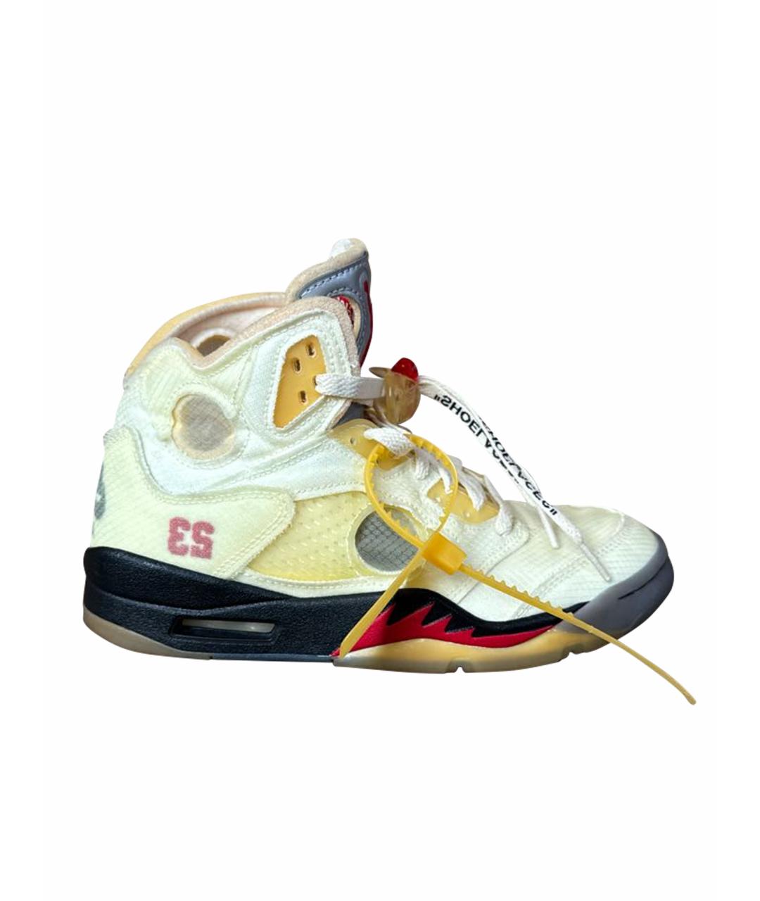 NIKE X OFF-WHITE Бежевые высокие кроссовки / кеды, фото 1