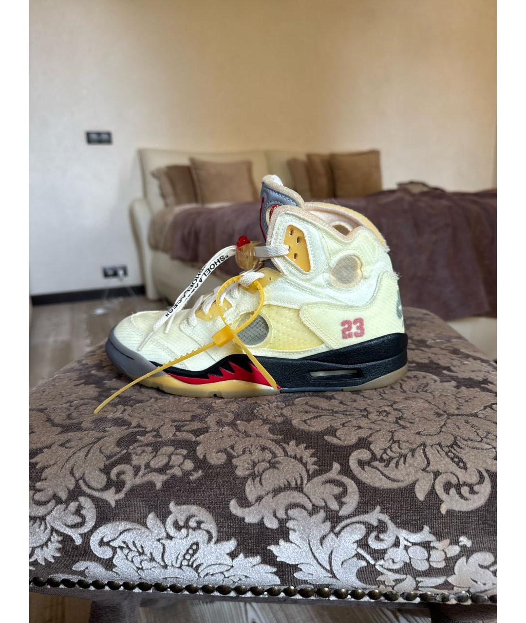 NIKE X OFF-WHITE Бежевые высокие кроссовки / кеды, фото 6