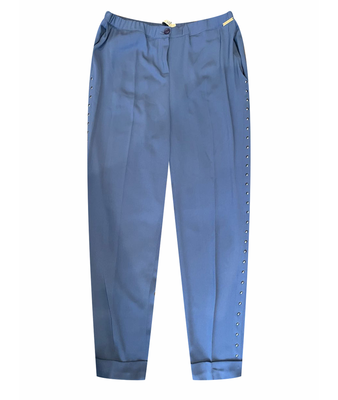 LIU JO Голубые вискозные прямые брюки, фото 1