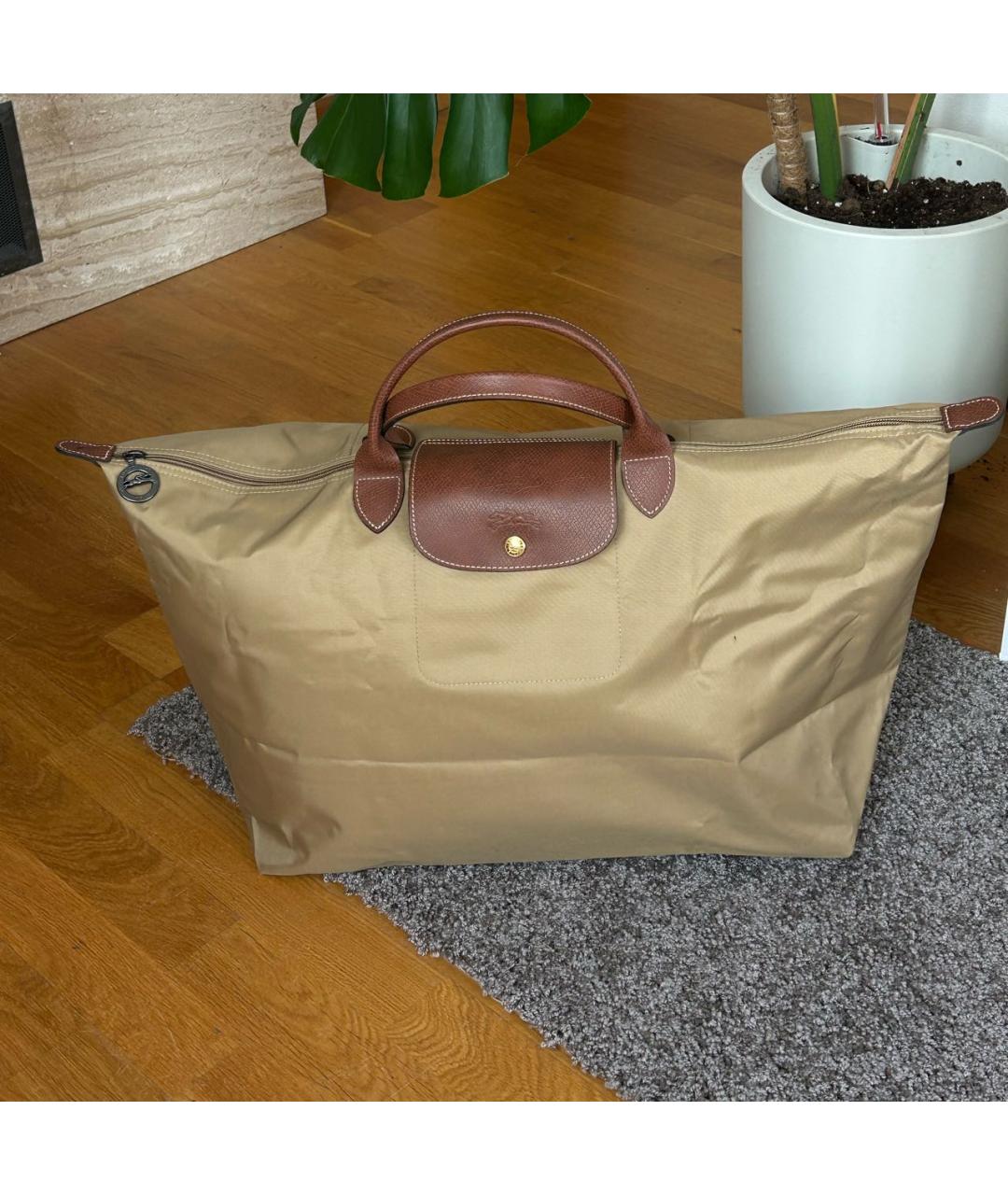 LONGCHAMP Коричневая тканевая дорожная/спортивная сумка, фото 3