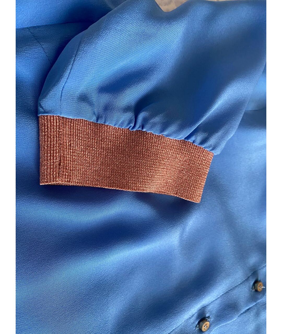 TRUSSARDI Голубая шелковая рубашка, фото 4