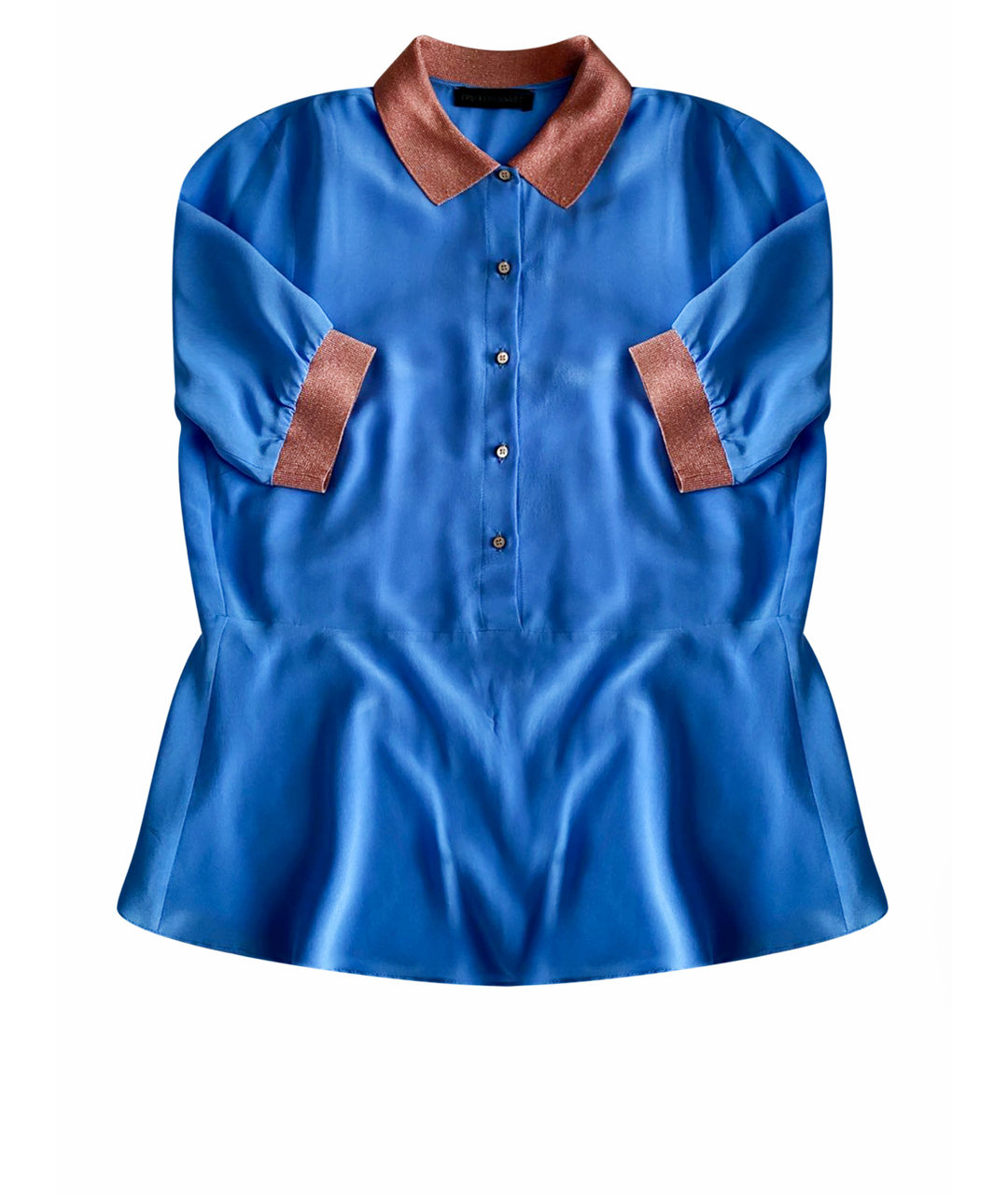TRUSSARDI Голубая шелковая рубашка, фото 1