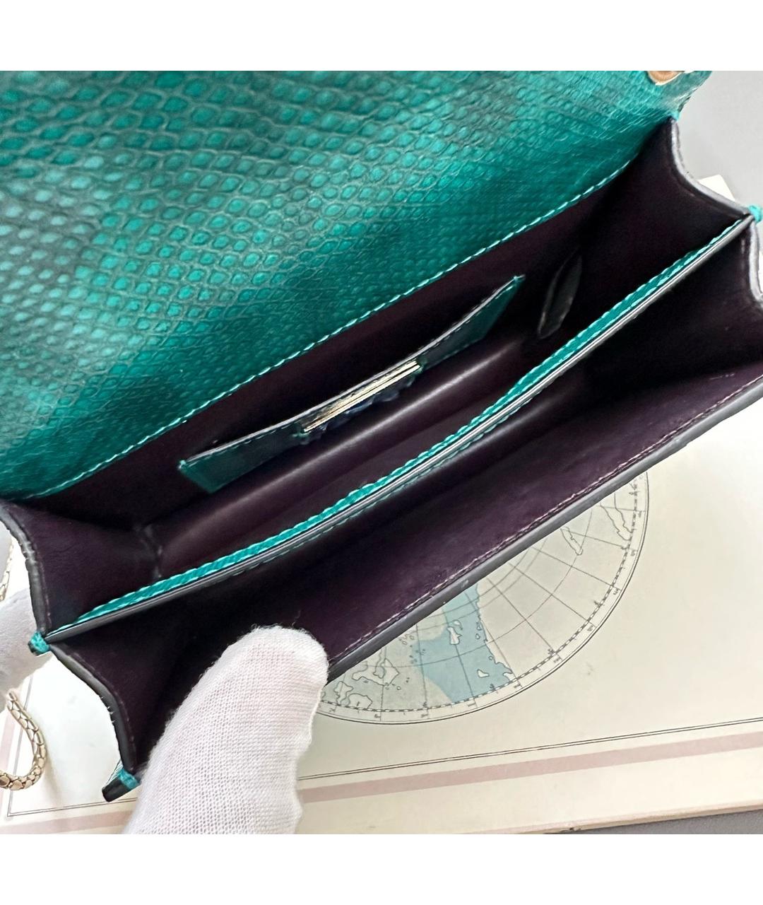BVLGARI Голубая кожаная сумка через плечо, фото 7