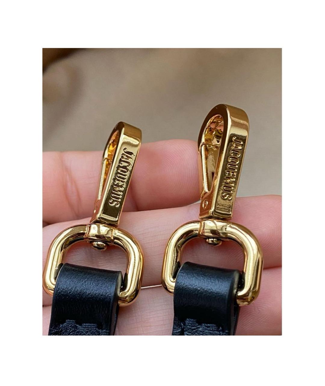 JACQUEMUS Черная кожаная сумка через плечо, фото 2