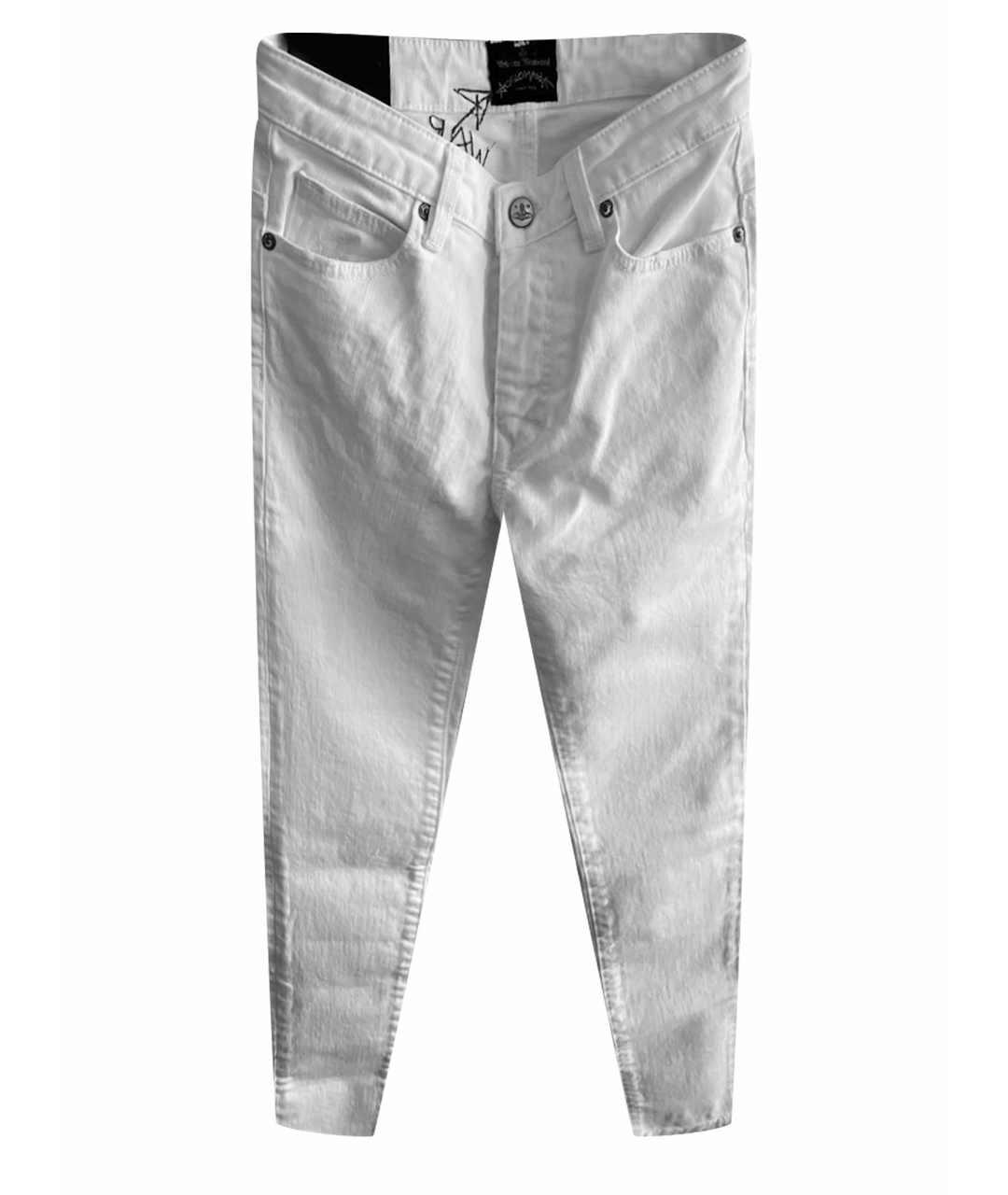 VIVIENNE WESTWOOD ANGLOMANIA Белые хлопковые джинсы слим, фото 1
