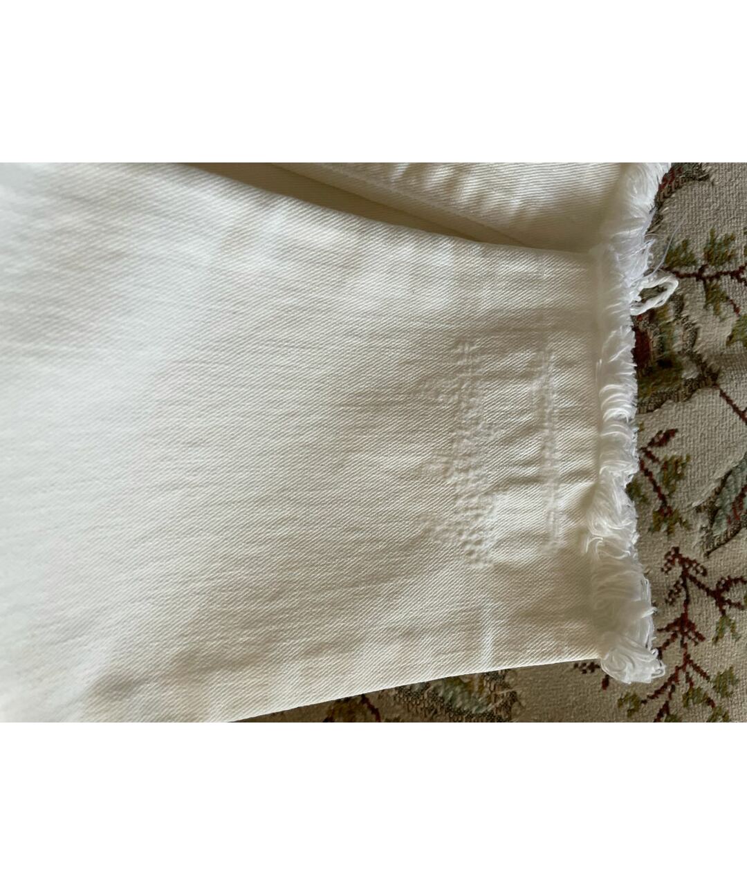VIVIENNE WESTWOOD ANGLOMANIA Белые хлопковые джинсы слим, фото 3