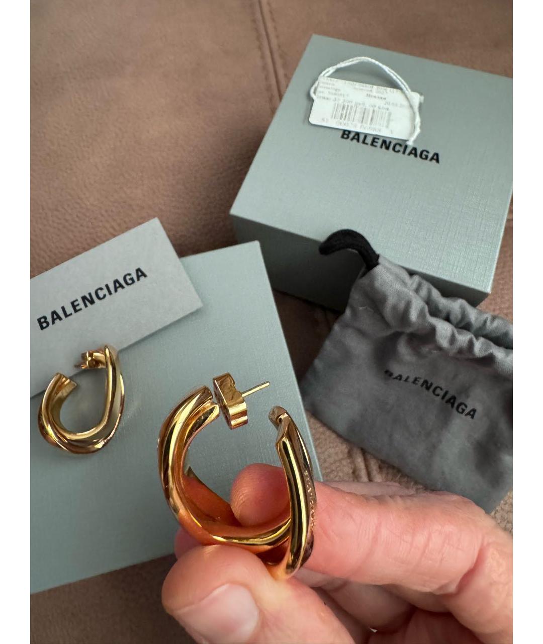 BALENCIAGA Золотые серьги, фото 4