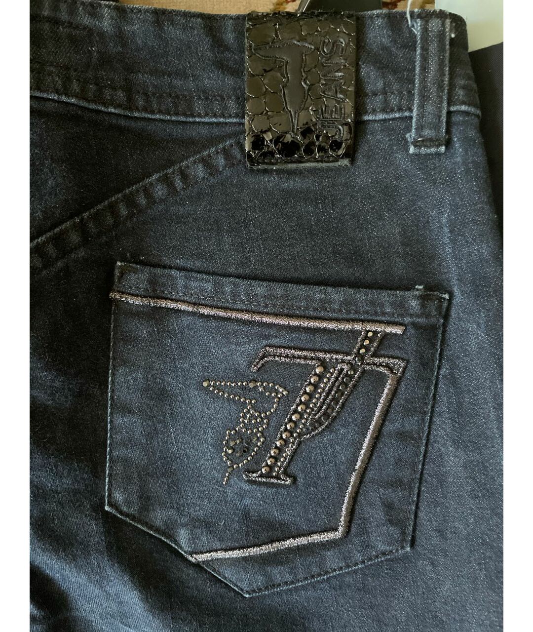 TRUSSARDI JEANS Синие хлопко-эластановые прямые джинсы, фото 5