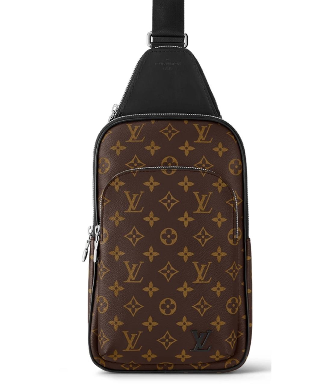 LOUIS VUITTON Коричневая кожаная сумка на плечо, фото 1