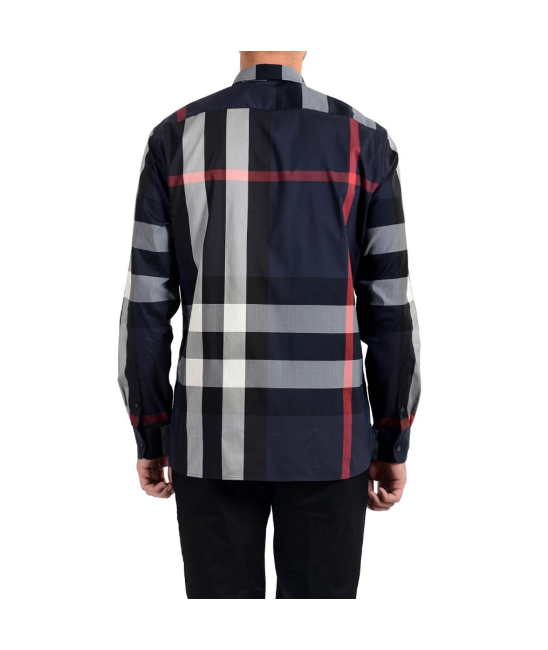 BURBERRY Темно-синяя хлопковая кэжуал рубашка, фото 3