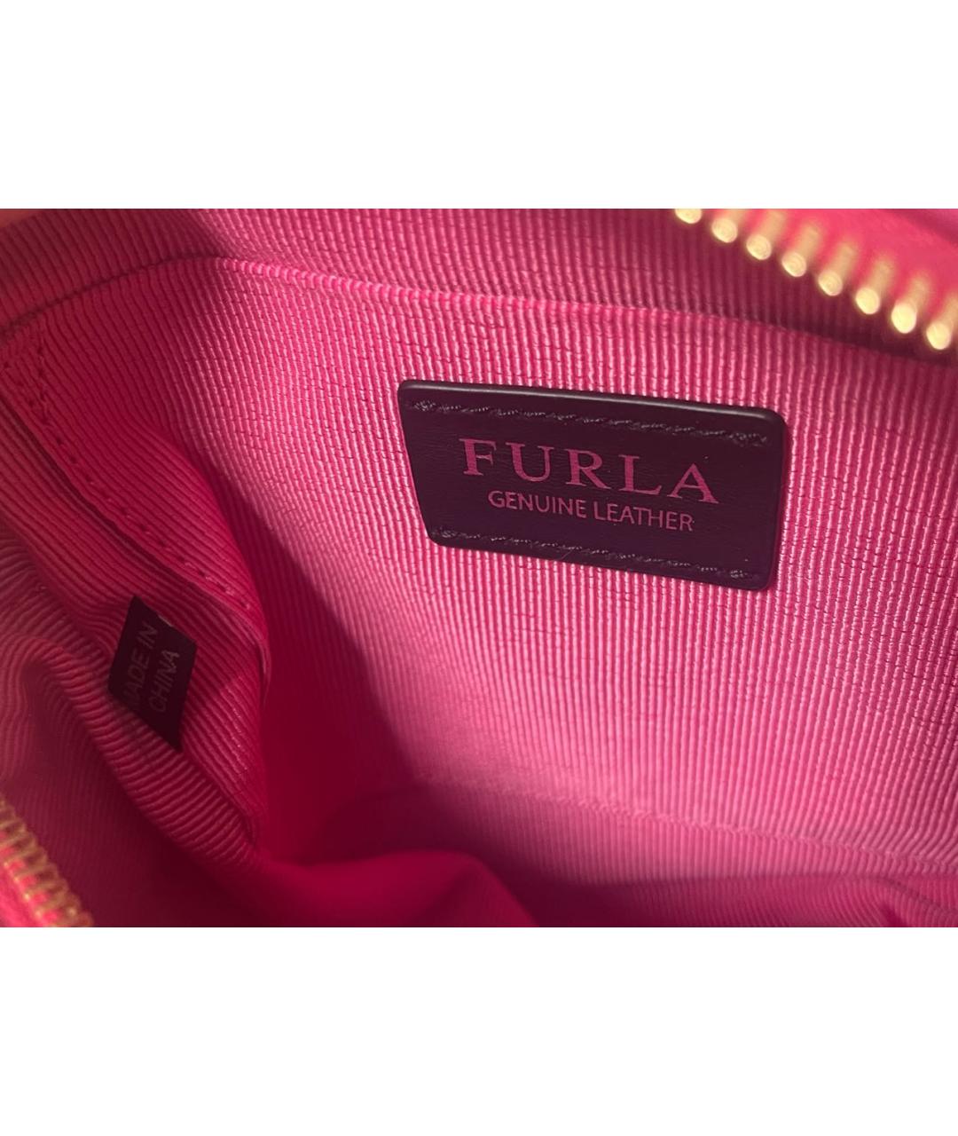 FURLA Розовая кожаная сумка через плечо, фото 4