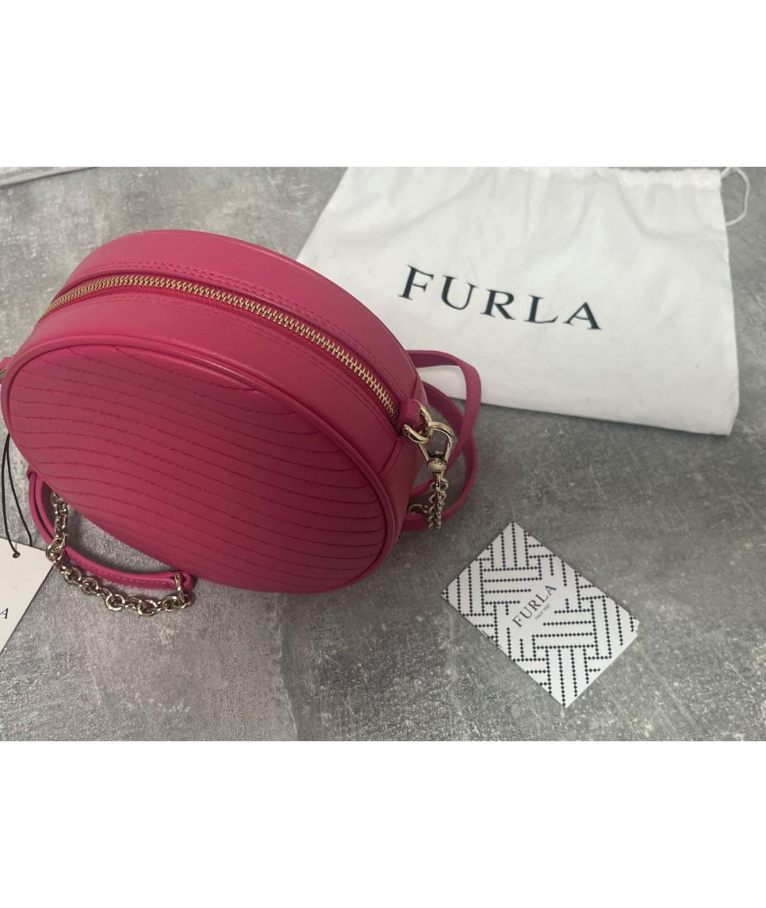 FURLA Розовая кожаная сумка через плечо, фото 3