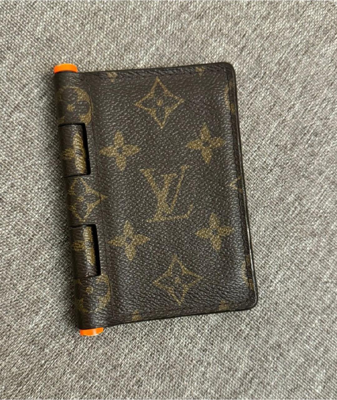 LOUIS VUITTON Коричневый кожаный кошелек, фото 5