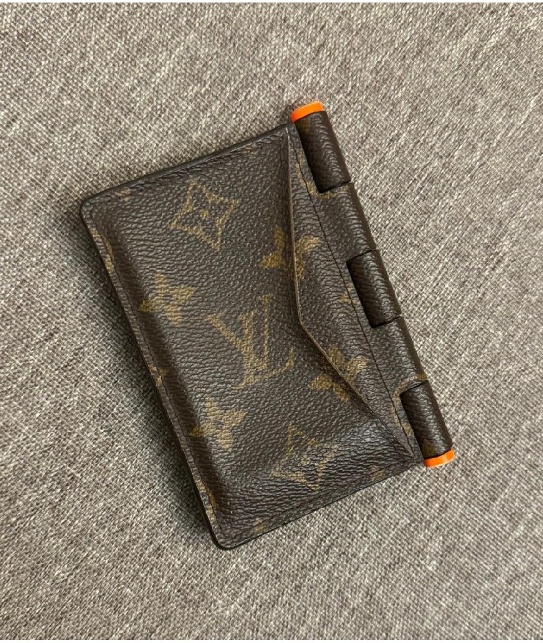 LOUIS VUITTON Коричневый кожаный кошелек, фото 4