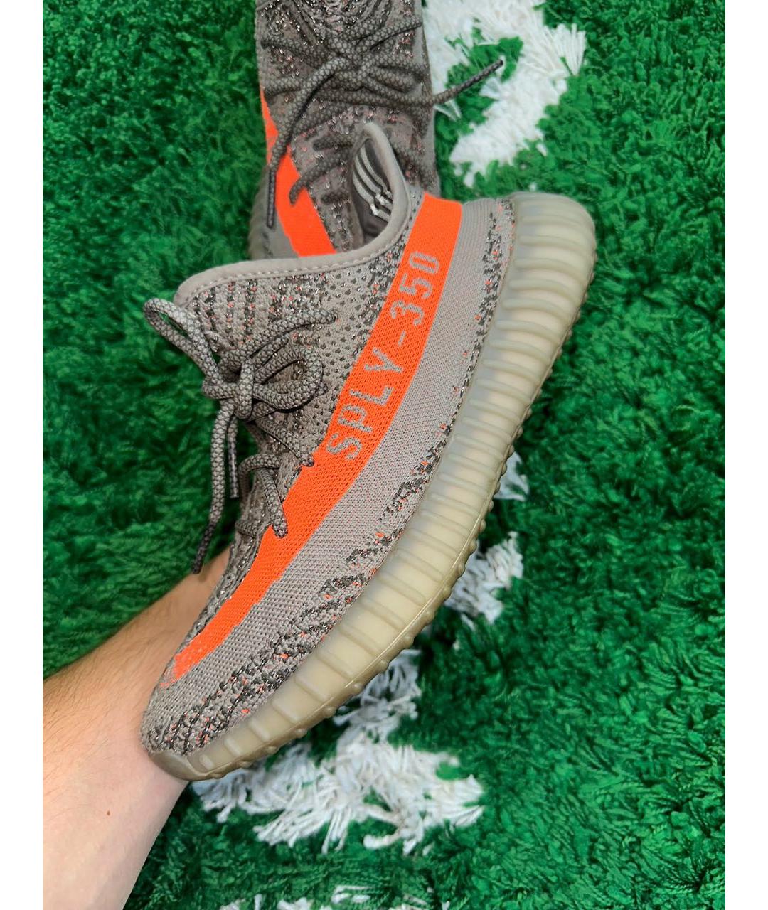 ADIDAS YEEZY Коричневые текстильные низкие кроссовки / кеды, фото 3