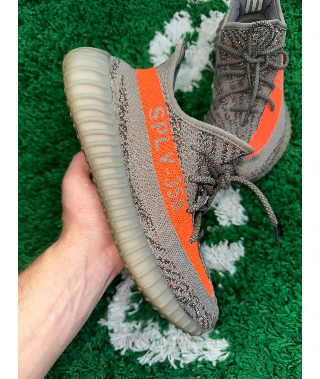 ADIDAS YEEZY Коричневые текстильные низкие кроссовки / кеды, фото 9