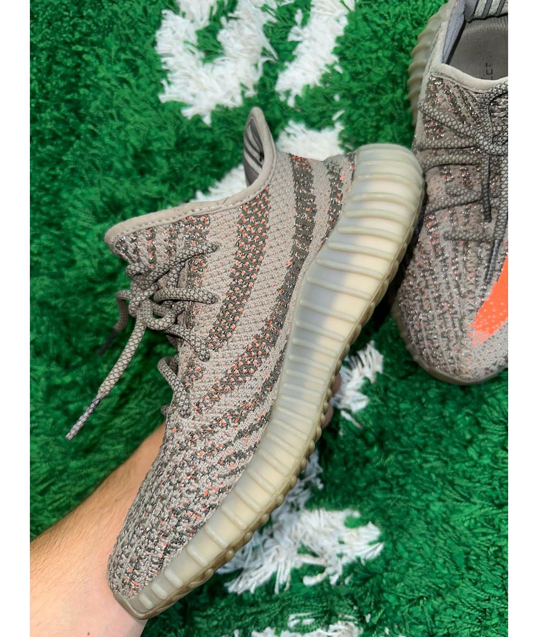 ADIDAS YEEZY Коричневые текстильные низкие кроссовки / кеды, фото 5