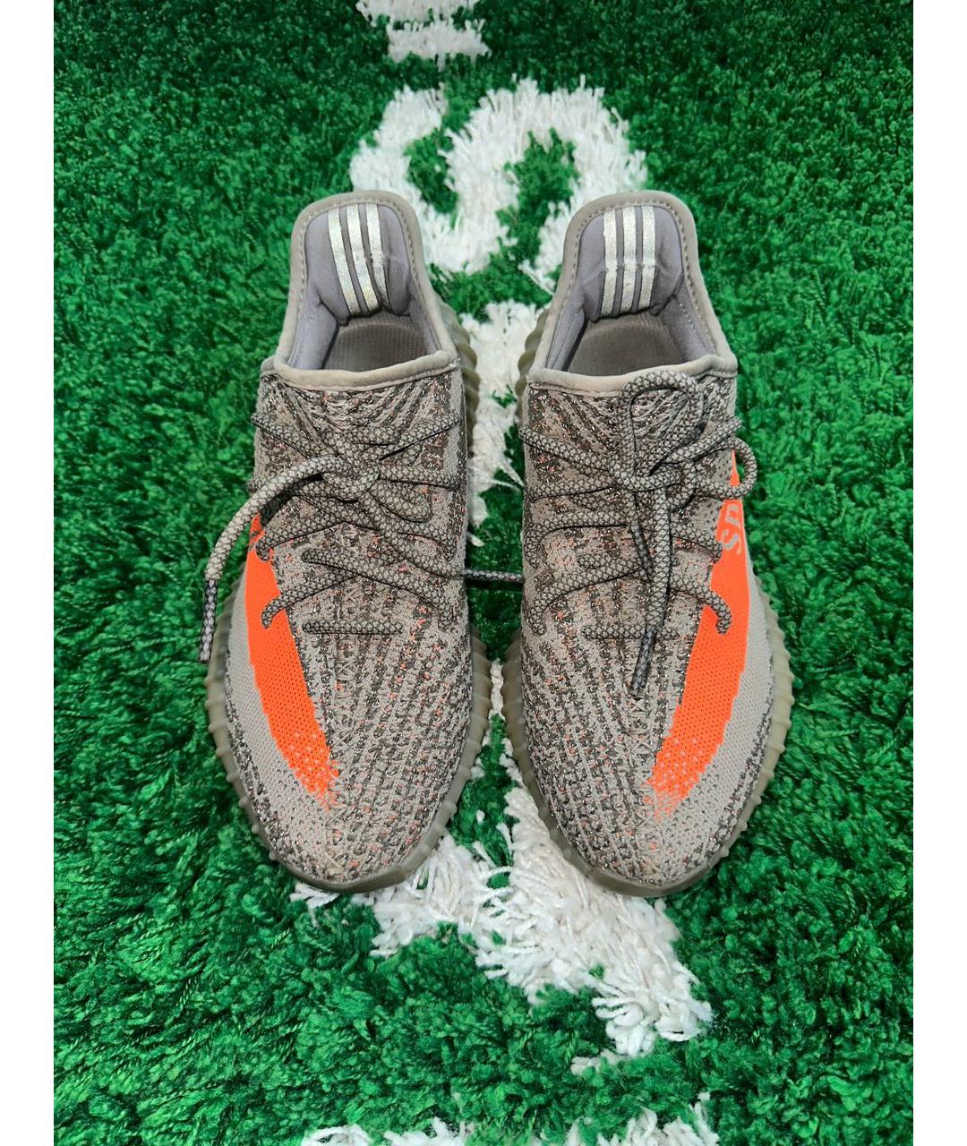 ADIDAS YEEZY Коричневые текстильные низкие кроссовки / кеды, фото 2