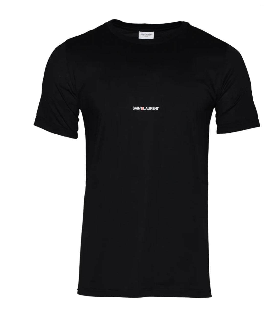 SAINT LAURENT Черная хлопковая футболка, фото 1