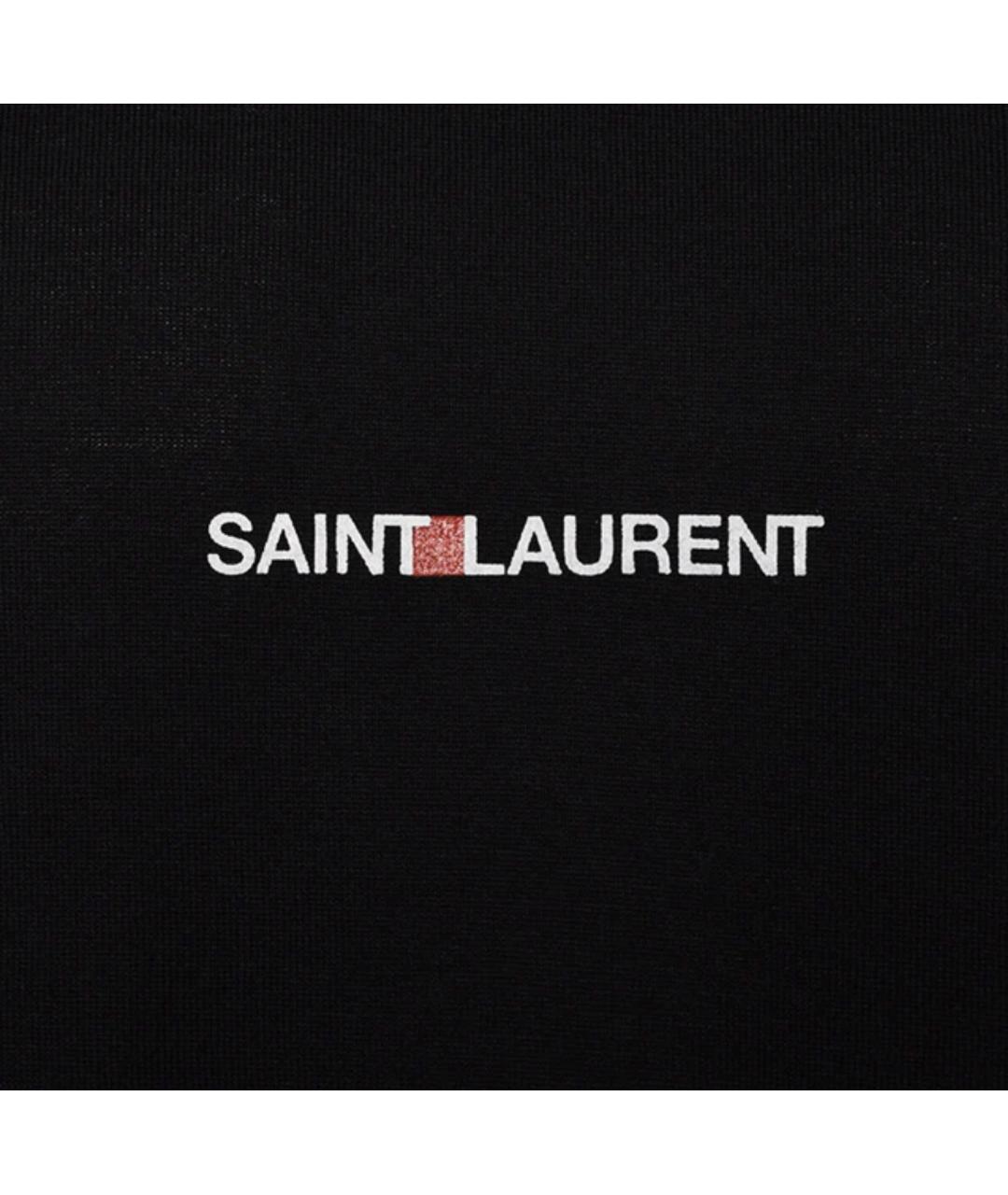 SAINT LAURENT Черная хлопковая футболка, фото 3