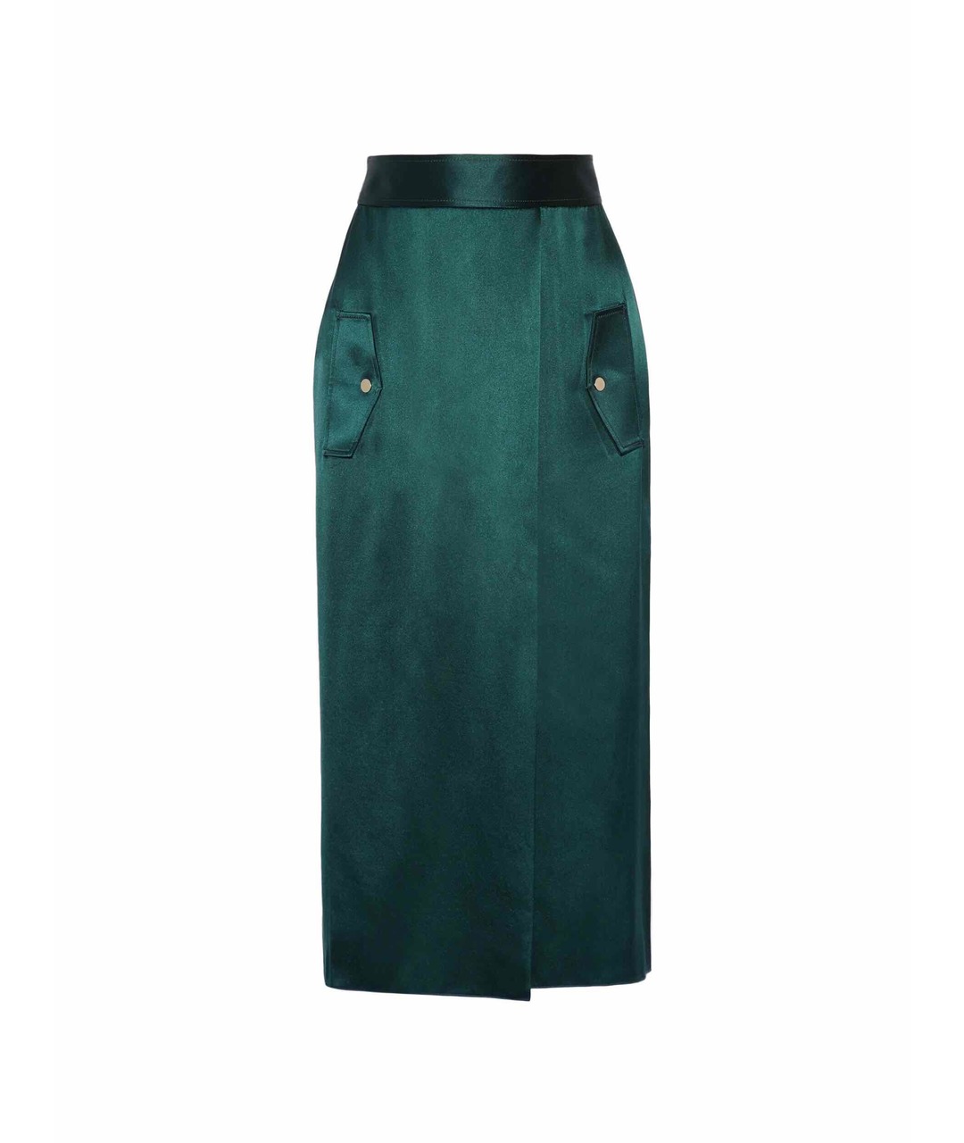 DION LEE Зеленая шелковая юбка макси, фото 5