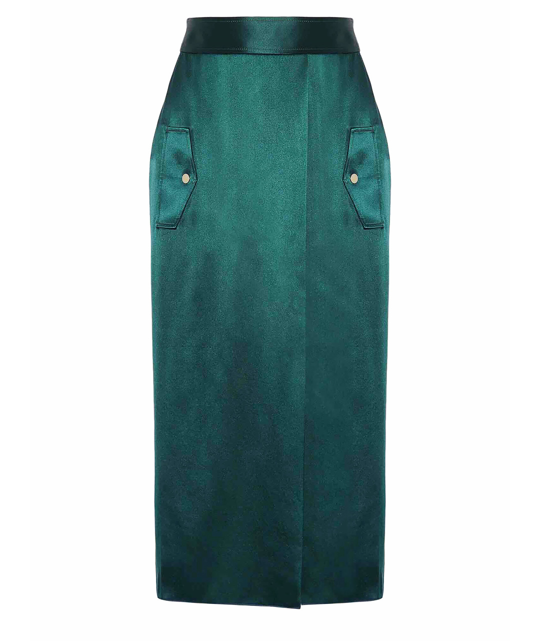 DION LEE Зеленая шелковая юбка макси, фото 1