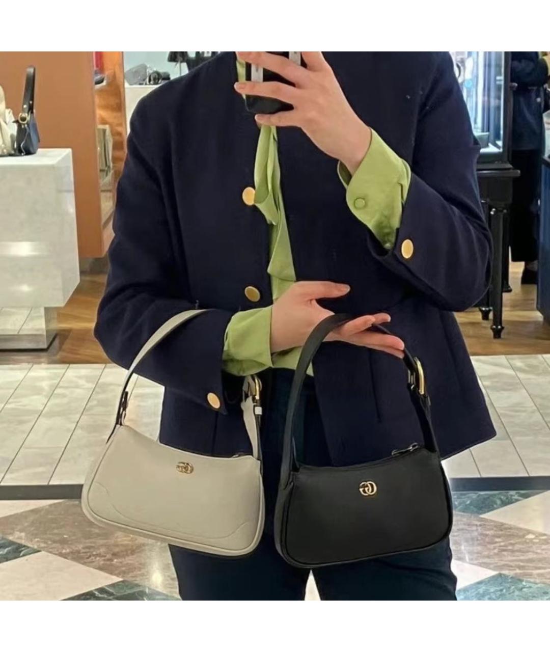 GUCCI Черная кожаная сумка с короткими ручками, фото 6