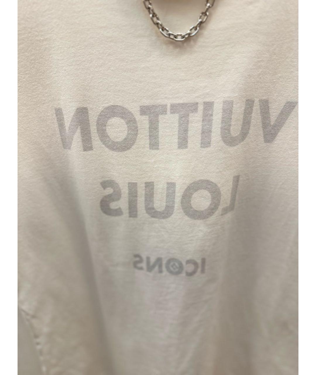 LOUIS VUITTON Белая хлопковая футболка, фото 4