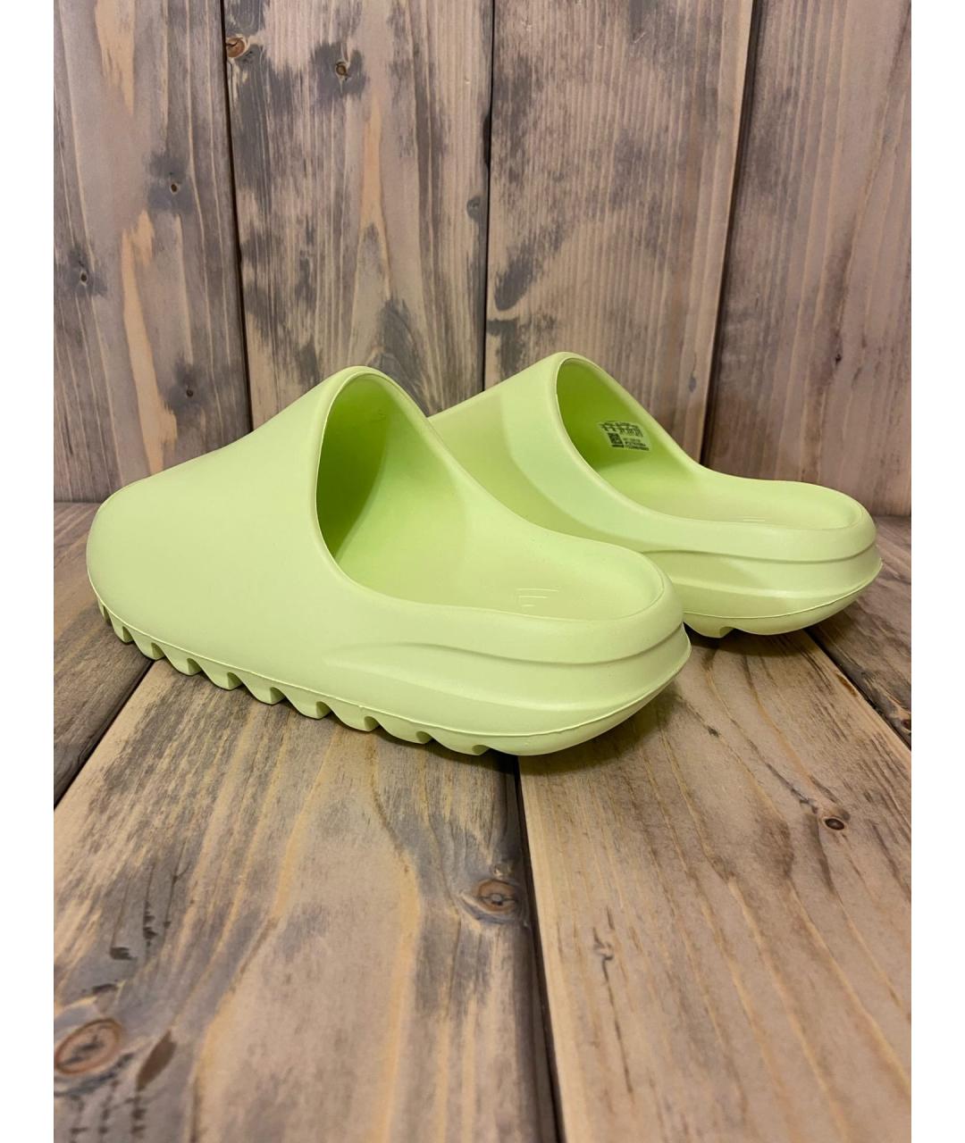ADIDAS YEEZY Салатовые шлепанцы, фото 3