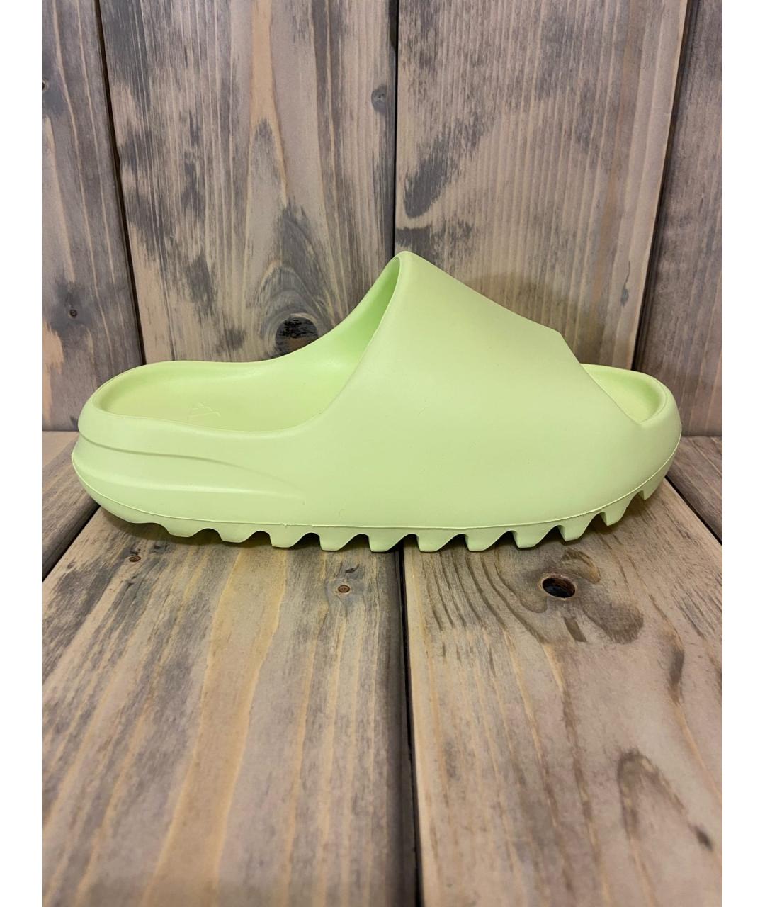 ADIDAS YEEZY Салатовые шлепанцы, фото 7
