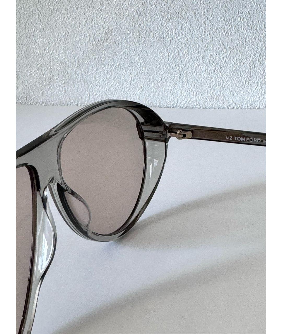 TOM FORD Серые пластиковые солнцезащитные очки, фото 5
