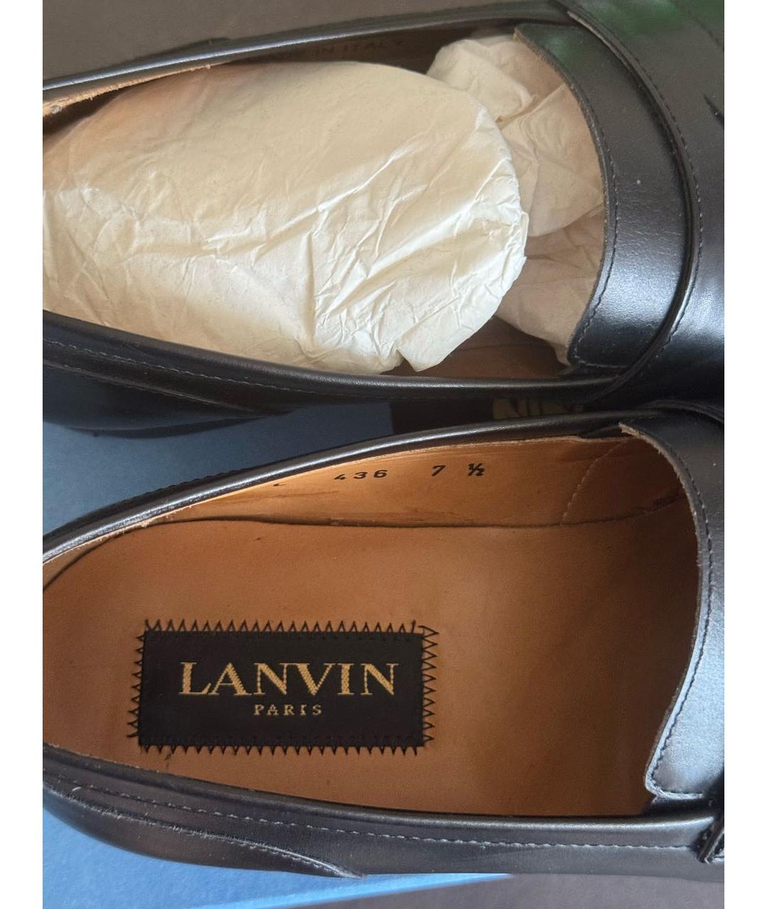 LANVIN Черные кожаные туфли, фото 3