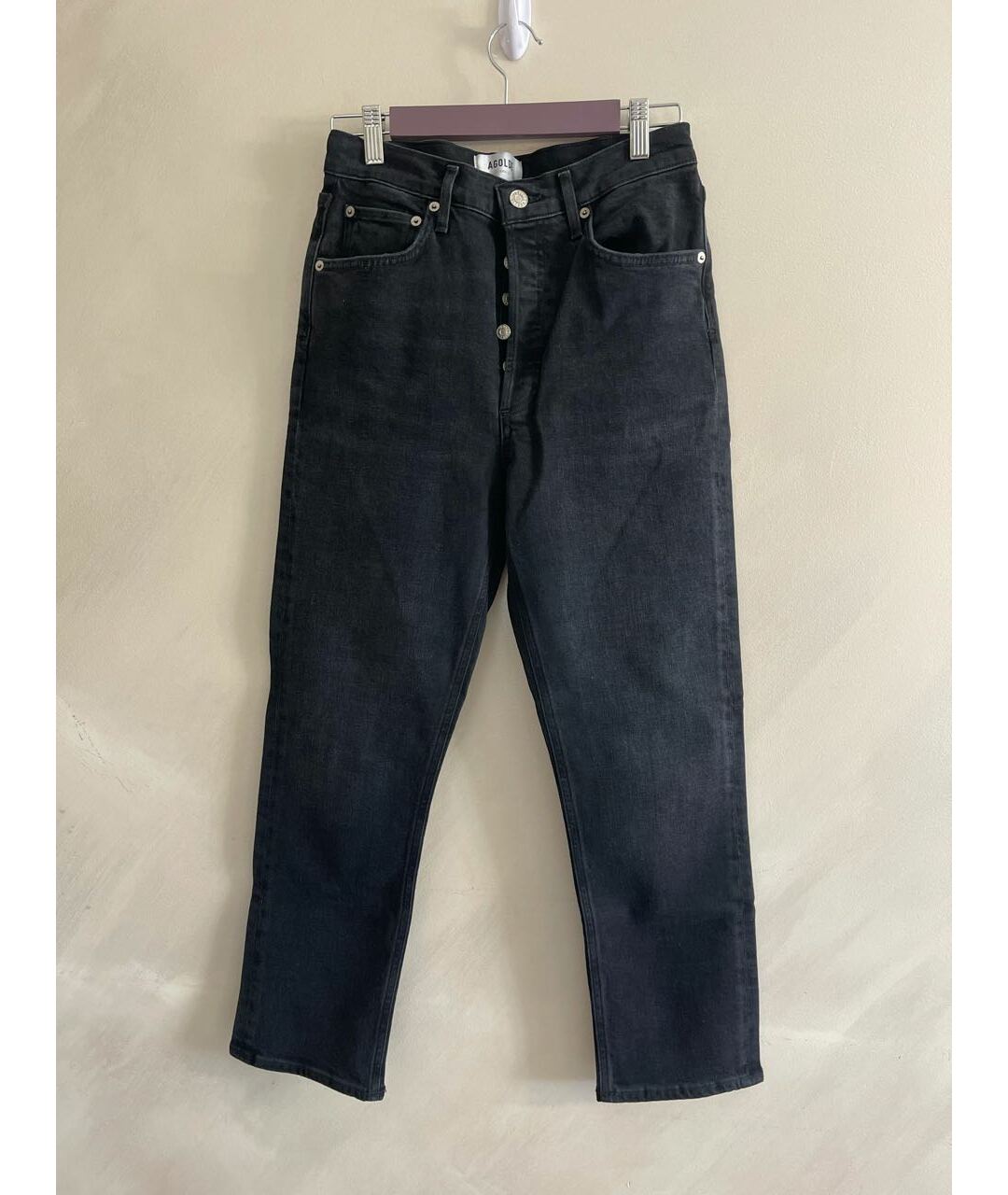 AGOLDE Черные хлопко-эластановые джинсы слим, фото 5